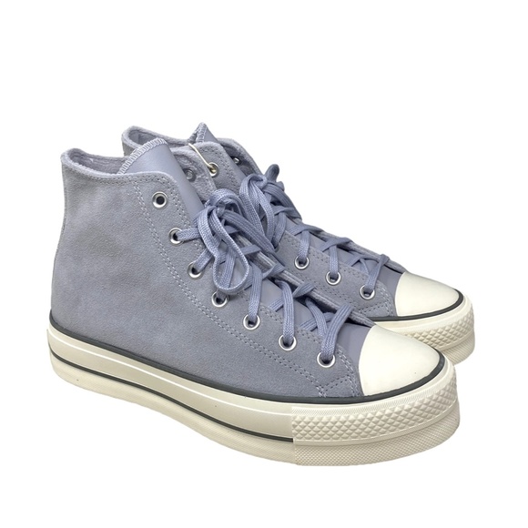 Converse Ctas Lift Hi Suede Platform Shoe Women Iron Gray Skate Sneakers A03251C - Picture 4 of 10
